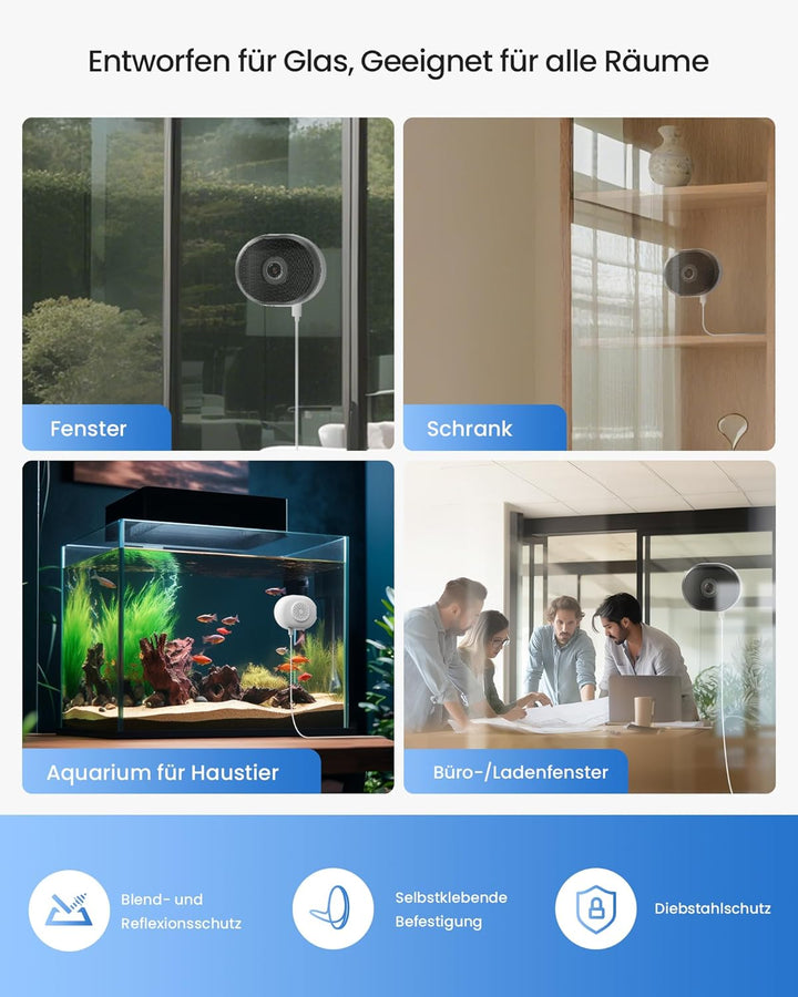ZOSI 2er C680 2K Fenster Überwachungskamera mit Vollfarb-Nachtsicht, 3MP 2,4/5GHz WLAN Innen Kamera,