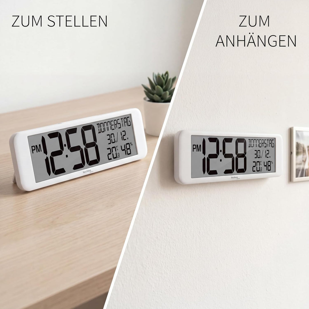 Technoline WS8120 - XXL Funkwanduhr digital, Temperatur- und Luftfeuchteanzeige, 44 cm