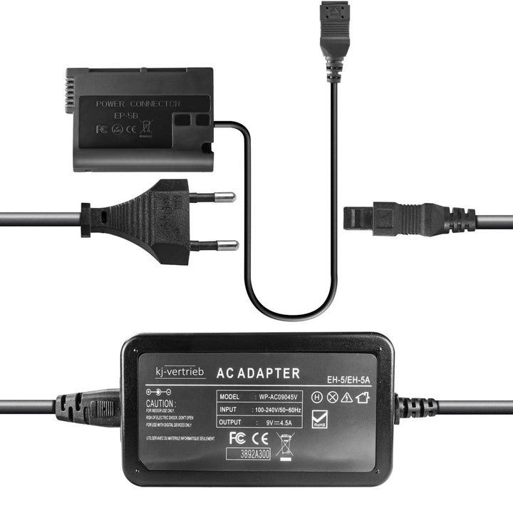 Netzteil mit Akkuadapter EP-5B für Nikon 1 V1, D600, D610, D800, D800E, D7000, D7100, D7200, Z5, Z6,