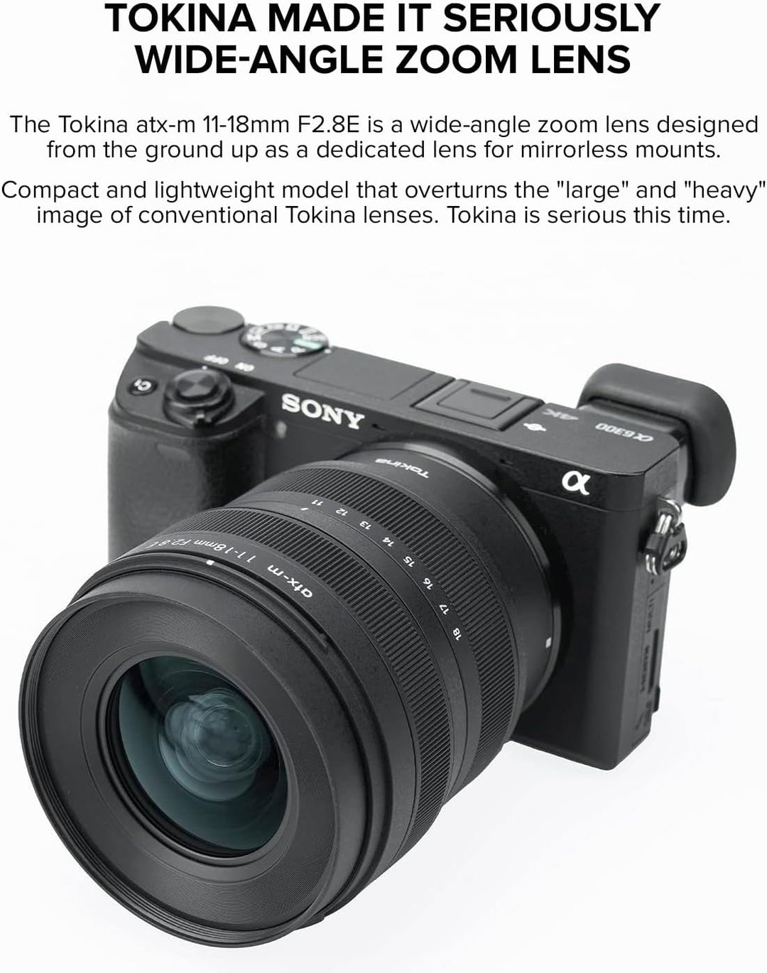 Tokina Wide Zoom Lens ATX-m 11-18mm F2.8 E-Mount, APS-C Format, Black