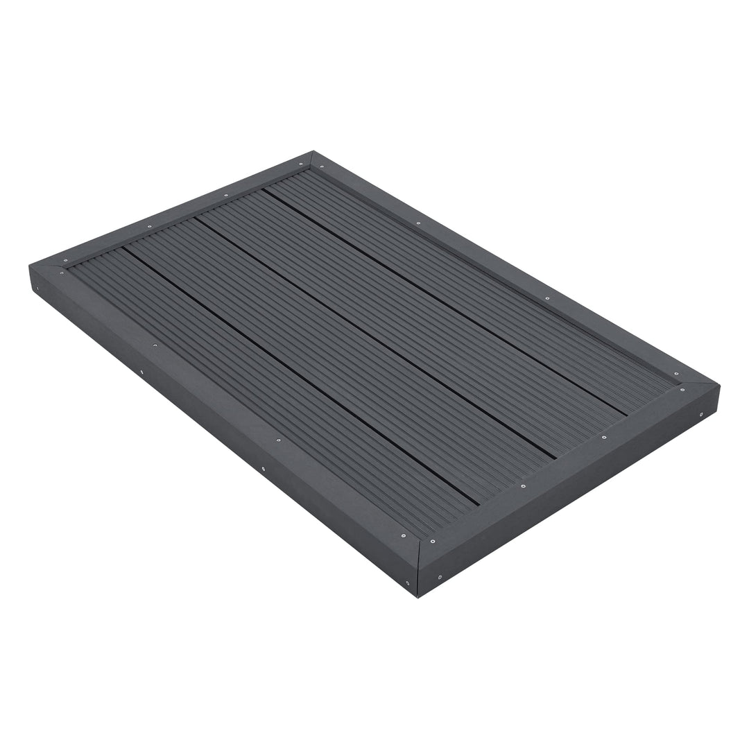 [en.casa] WPC Bodenplatte Nürtingen für Solardusche 101 x 63 x 6 cm Bodenelement für Gartendusche ru