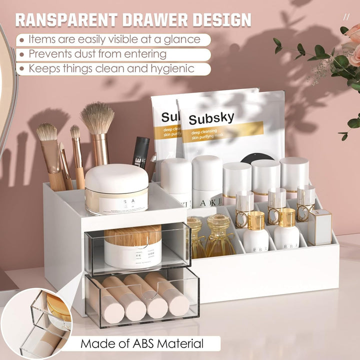 Subsky Make up Organizer mit Schubladen, Multifunktion Schminktisch Organizer Einfache Aufbewahrung