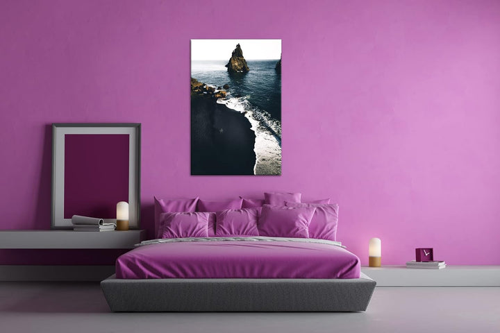 deyoli steinige Küste Format: 80x60 cm als Leinwandbild, Motiv fertig gerahmt auf Echtholzrahmen, Ho
