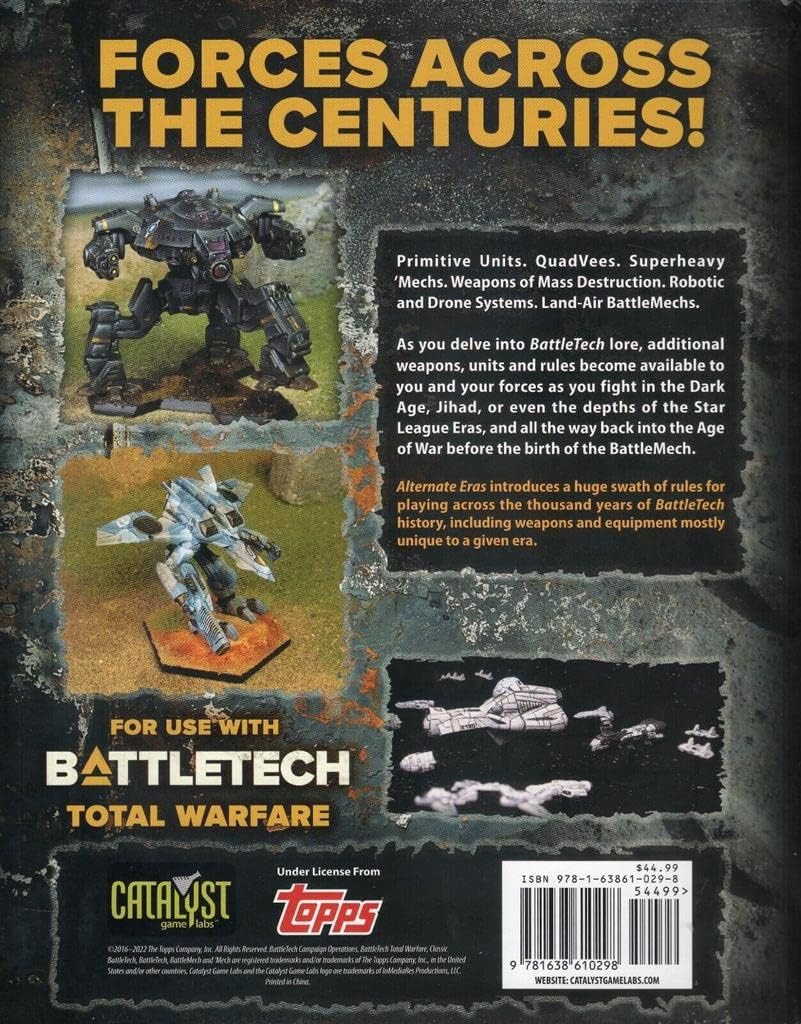 Catalyst Game Labs - BattleTech Interstellar Ops Alternate ERAS - Role Playing Game -English Version