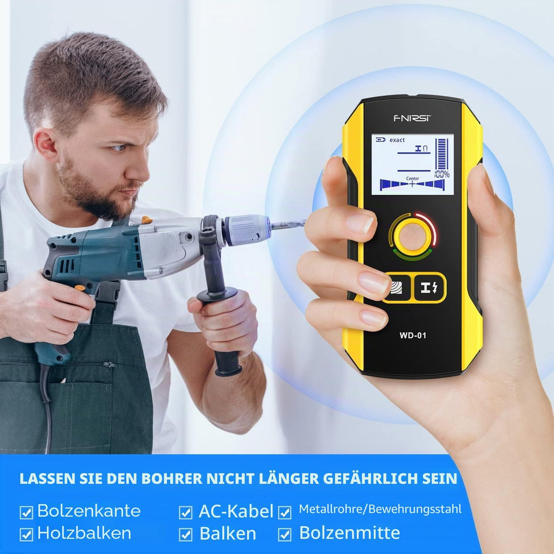 FNIRSI 6-in-1 Wandscanner – Elektronischer Wanddetektor für Holz- und Metallständer, Kabel, Rohre un