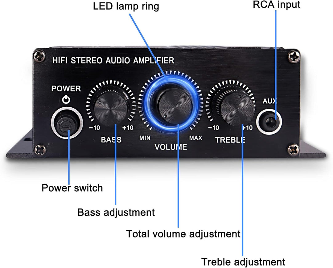 12V HiFi Stereo Audio Verstärker für Auto 2 Kanal HiFi Bass Audio Subwoofer Verstärker für Autos CD