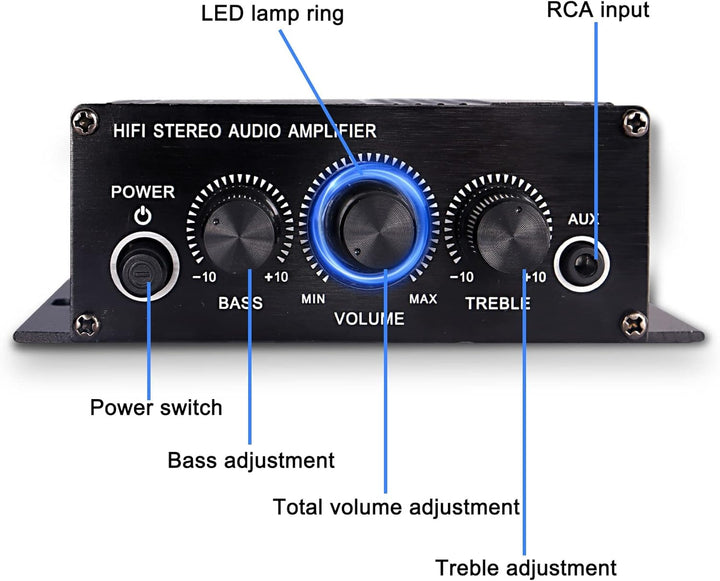12V HiFi Stereo Audio Verstärker für Auto 2 Kanal HiFi Bass Audio Subwoofer Verstärker für Autos CD