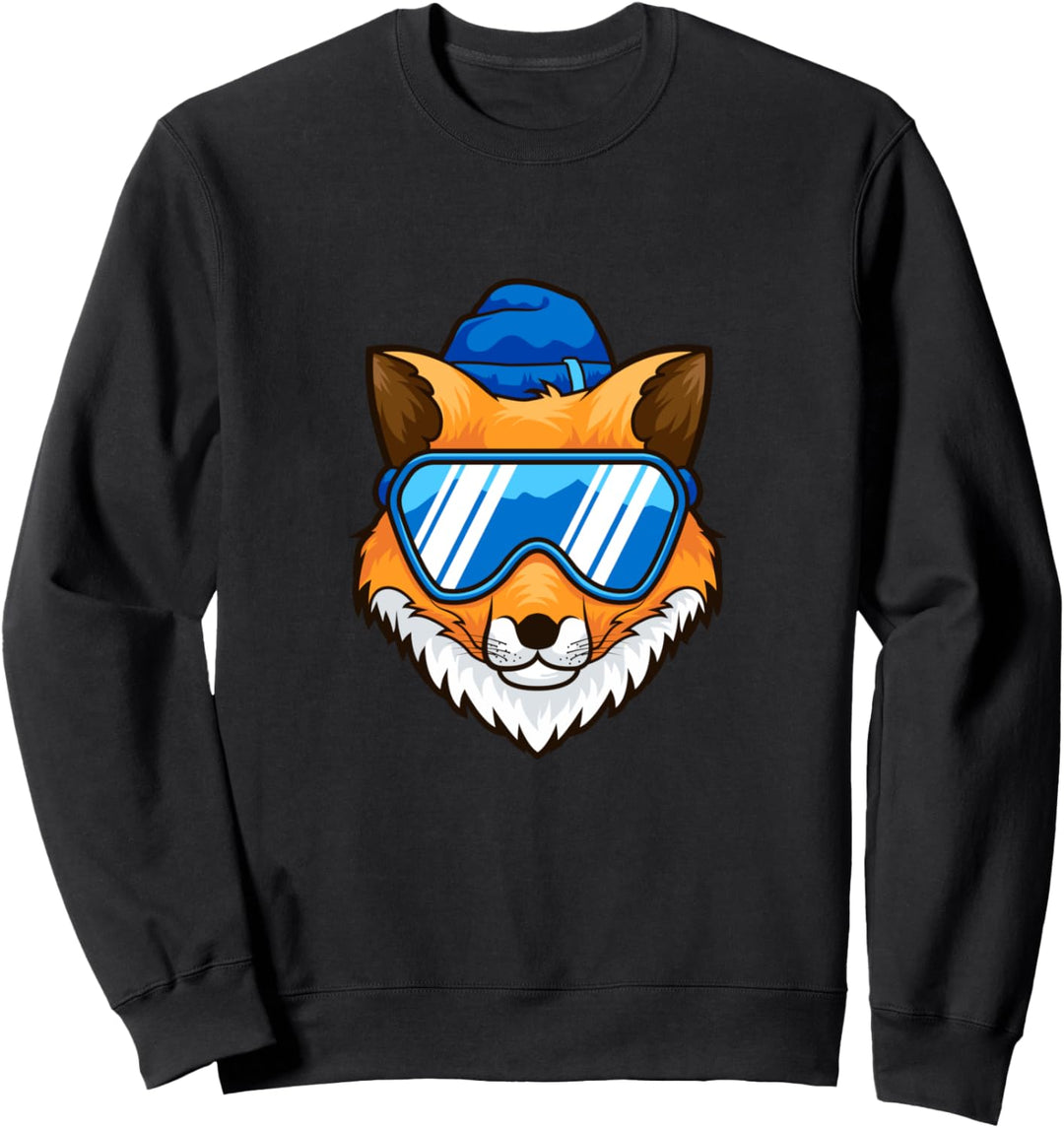 Fuchs Mit Skibrille Skifahrer Ski Snowboard Skipiste Skier Sweatshirt