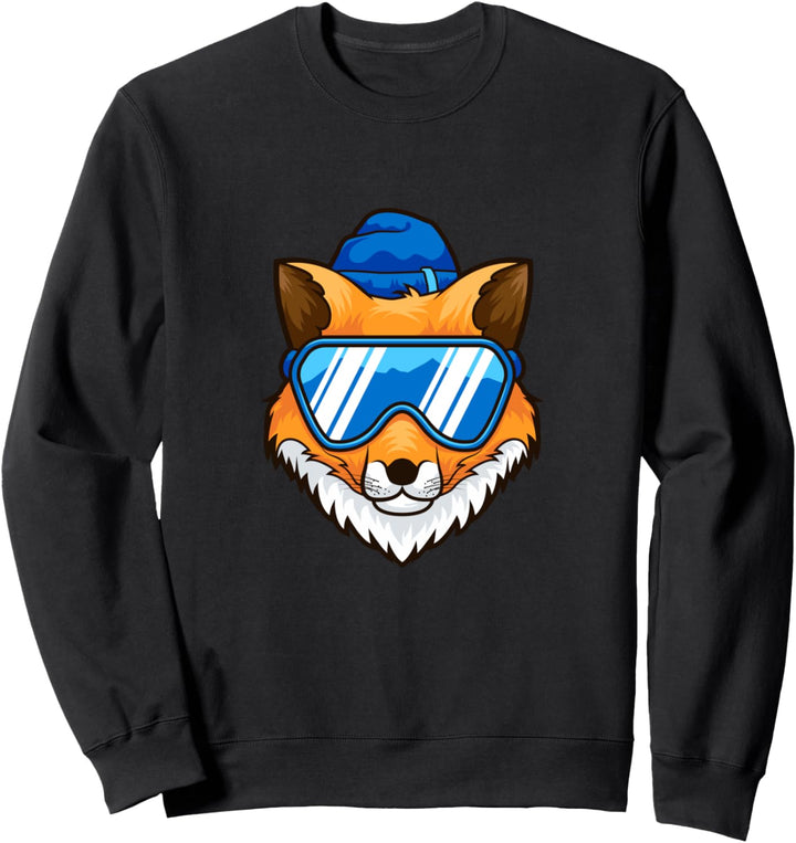 Fuchs Mit Skibrille Skifahrer Ski Snowboard Skipiste Skier Sweatshirt