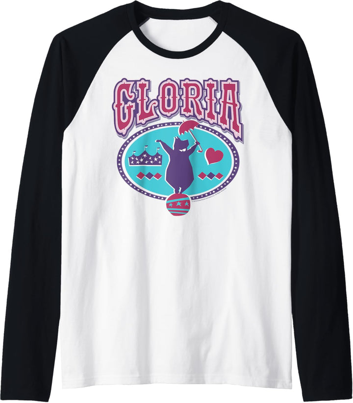 Madagascar Gloria Circus Hippo Silhouette Poster Raglan