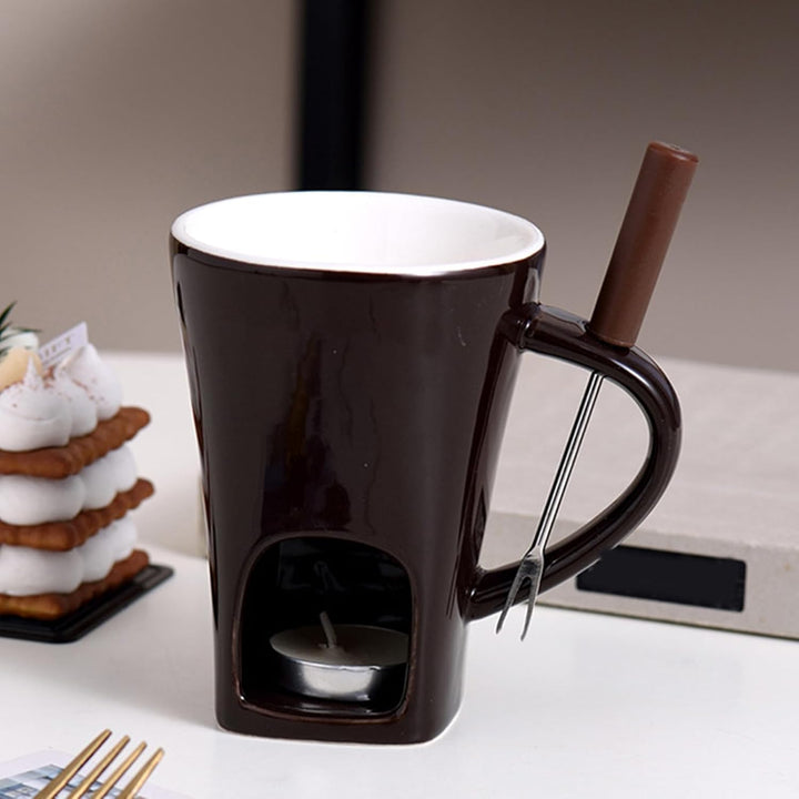 Schokoladenfondue Tasse Schoko Fondue Klein Schokofondue Tasse Mit Teelicht Und Gabel Für Spass Zuha