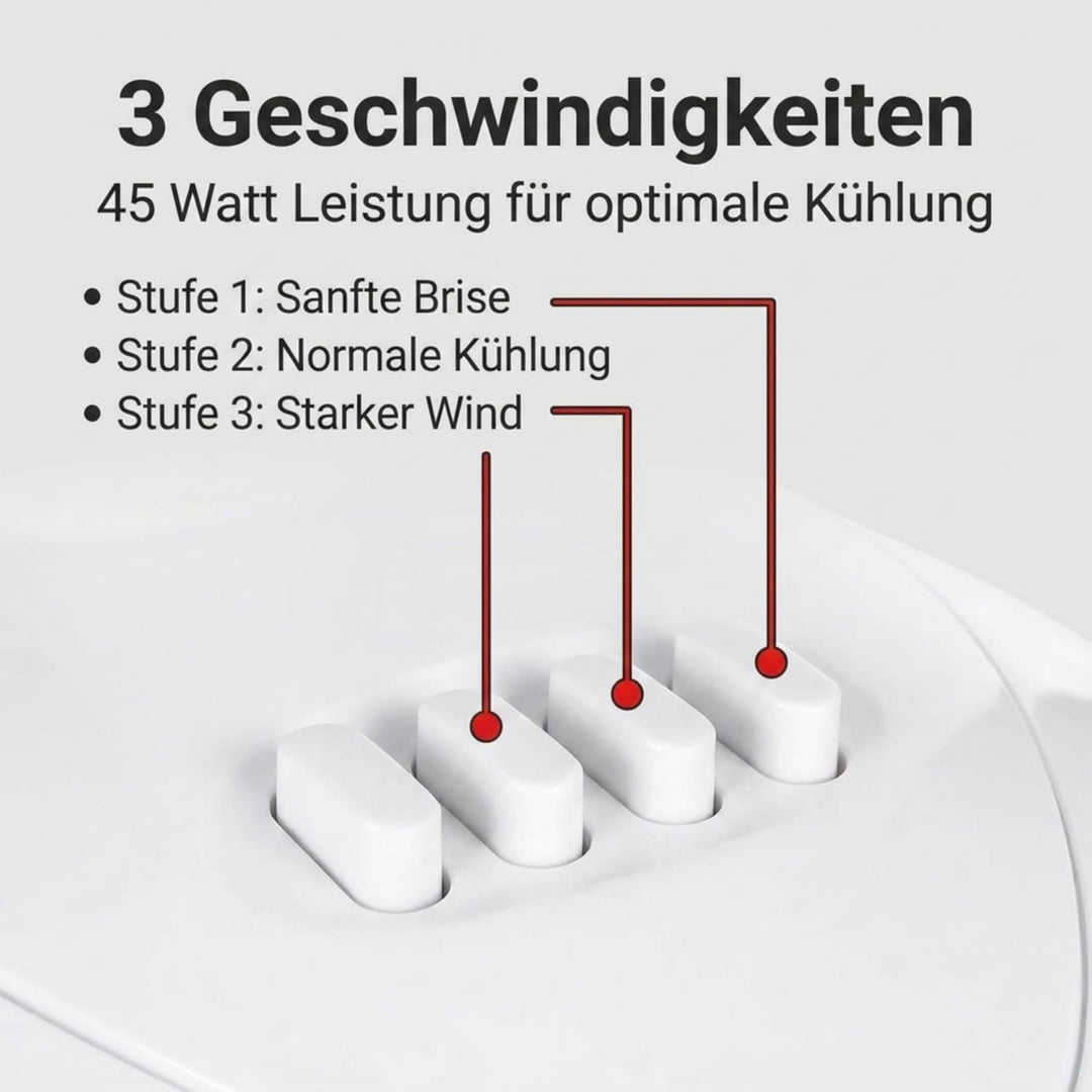 LEX XXL Tischventilator Premium Ventilator Windmaschine Ø30 cm, 3 Geschwindigkeiten, Leistung: 45 Wa