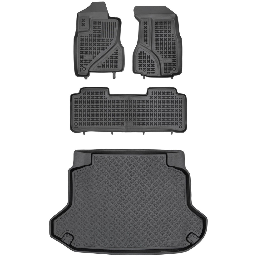 M MOTOS Satz Gummifussmatten und PE Kofferraumwanne für Honda CR-V II 2001-2006 Verbessern Sie Ihren