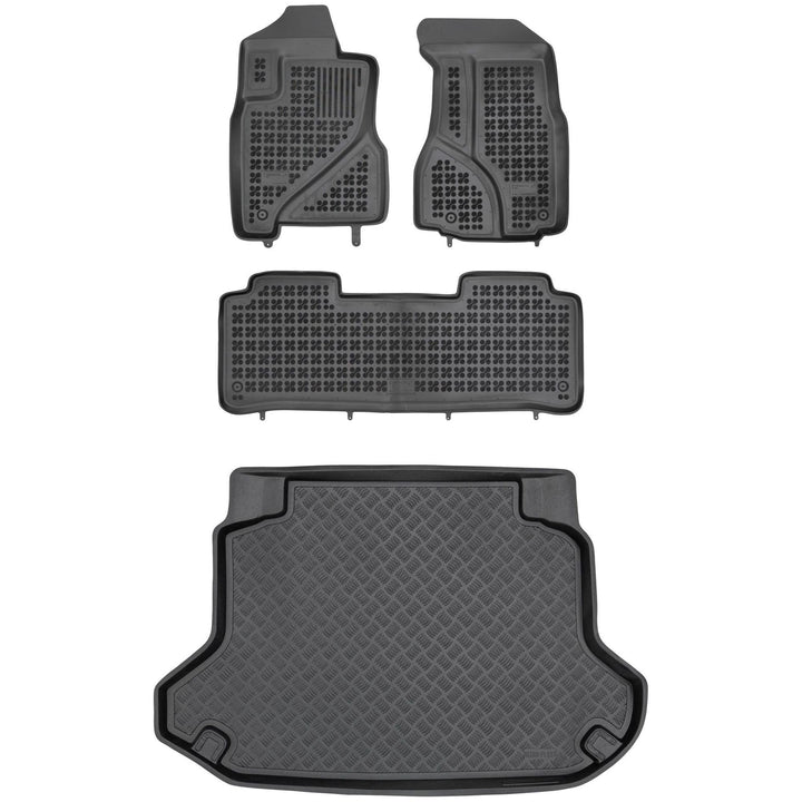 M MOTOS Satz Gummifussmatten und PE Kofferraumwanne für Honda CR-V II 2001-2006 Verbessern Sie Ihren
