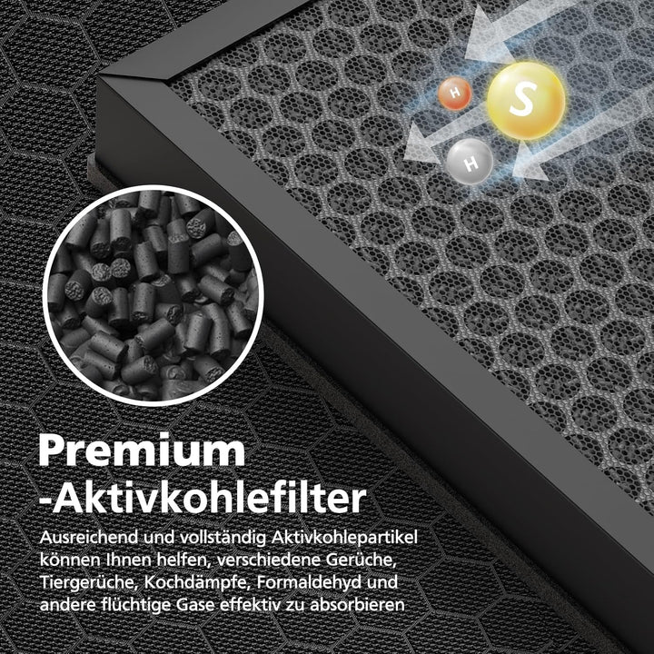 Vital 100S Ersatzfilter für LEVOIT Luftreiniger, 2 Pack H13 HEPA Filter und Aktivkohlefilter Kompati
