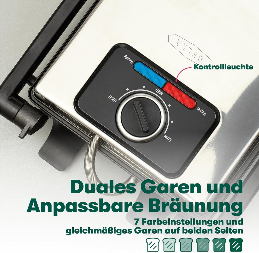 bella Panini-Presse, Sandwichmaker und elektrischer Indoor-Grill mit doppelten antihaftbeschichteten