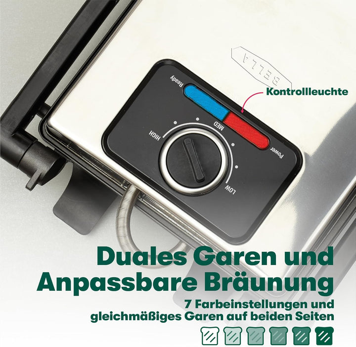 bella Panini-Presse, Sandwichmaker und elektrischer Indoor-Grill mit doppelten antihaftbeschichteten