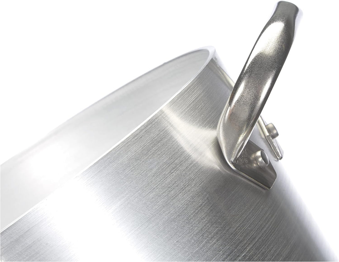 Pentole Agnelli Kasserolle Hohe aus Aluminium, mit 2 Griffen aus Edelstahl, Silber 24 cm Silber/schw