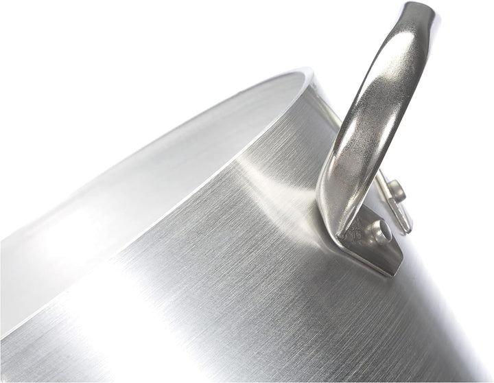 Pentole Agnelli Kasserolle Hohe aus Aluminium, mit 2 Griffen aus Edelstahl, Silber 24 cm Silber/schw
