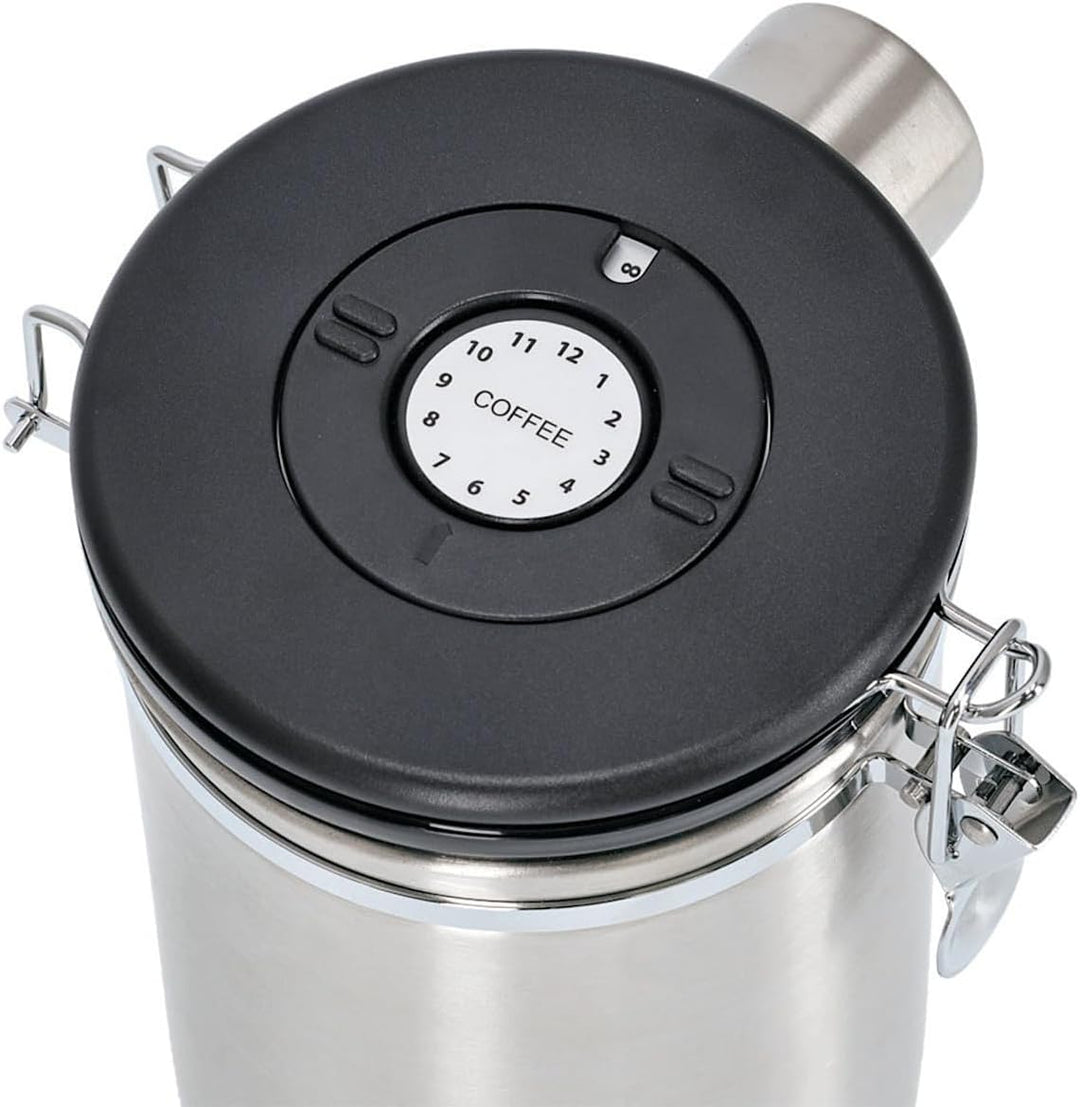 Zeller 27367 Kaffeedose m. Löffel, 1700ml, Edelstahl/Kunststoff mit Datum