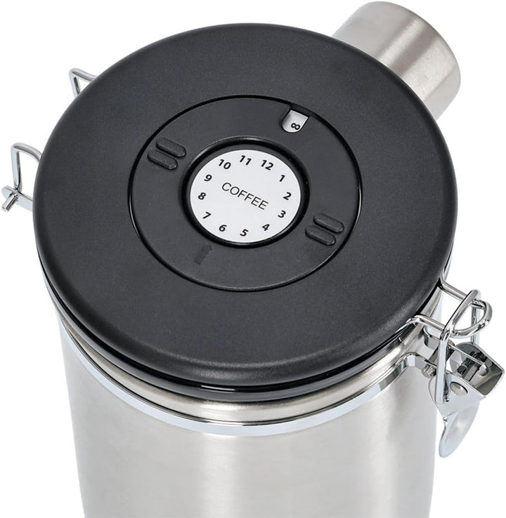 Zeller 27367 Kaffeedose m. Löffel, 1700ml, Edelstahl/Kunststoff mit Datum
