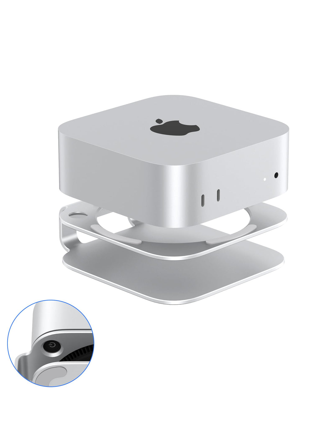 Mac mini M4 Ständer, Aluminium-Halterung für 2024 Mac mini M4 und M4 Pro, integrierte Kühlung, Zugri