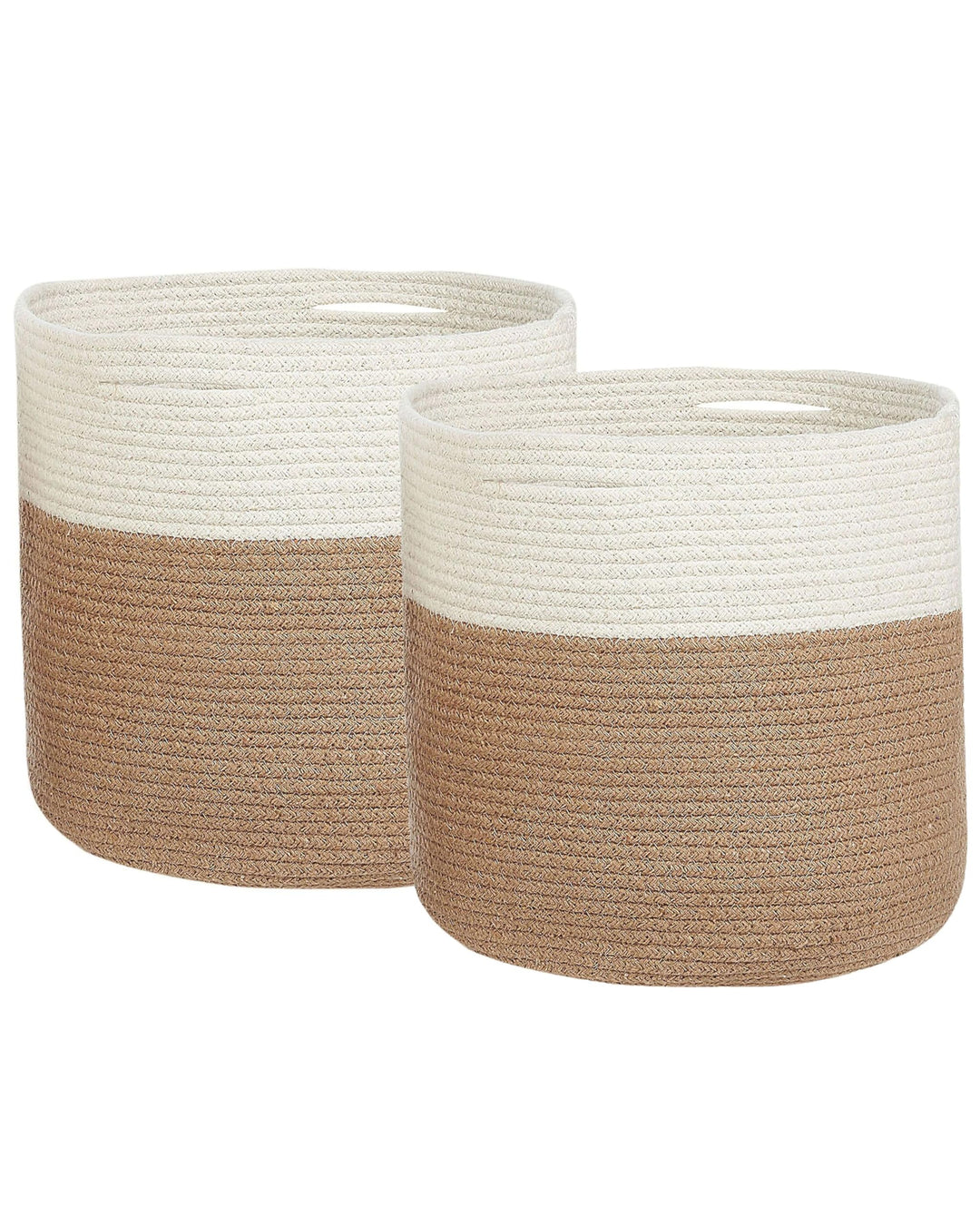Aufbewahrungskörbe Baumwolle beige/natürlich/weiss 34 cm Boho 2er Set Ardesen