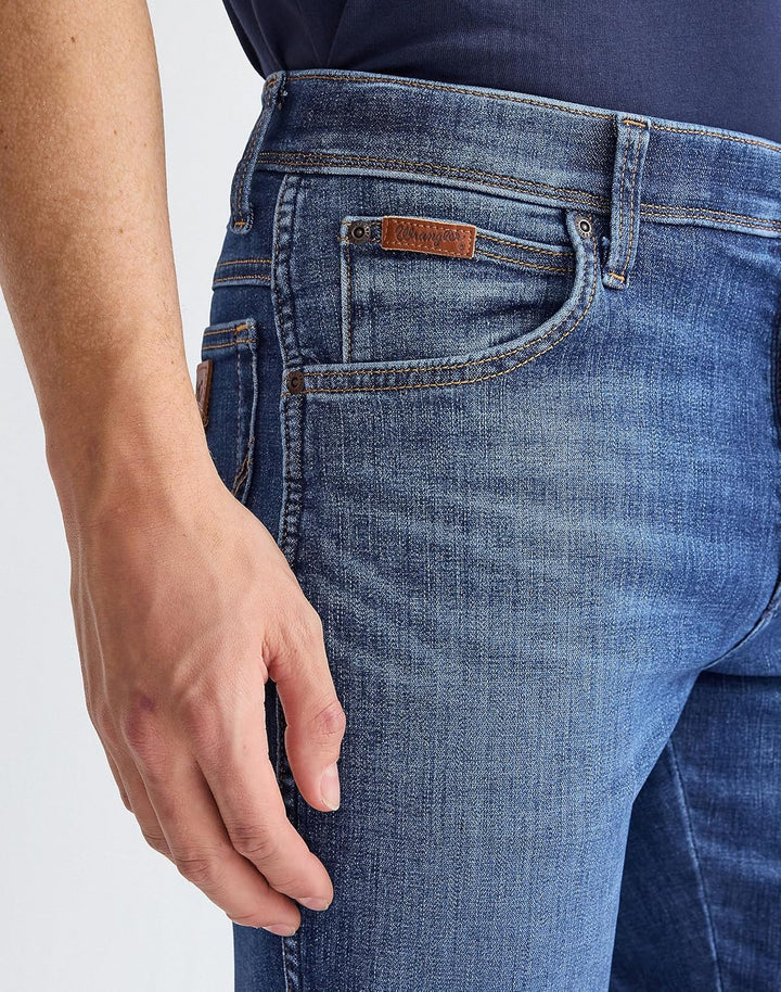 Wrangler Herren Jeans Texas Slim - Blau - Night Shade W29-W50 Stretch Baumwolle 31W / 32L Blue_jam,