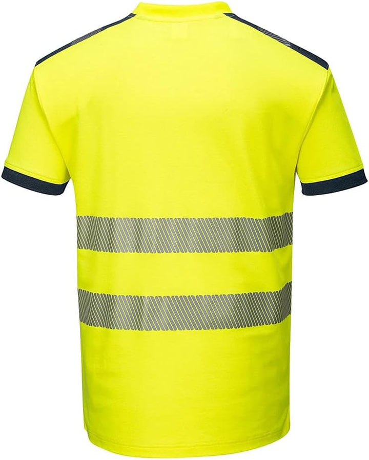 PW3 T-Shirt Manica Corta Hi-Vis XXL Yellow/Navy, XXL Yellow/Navy