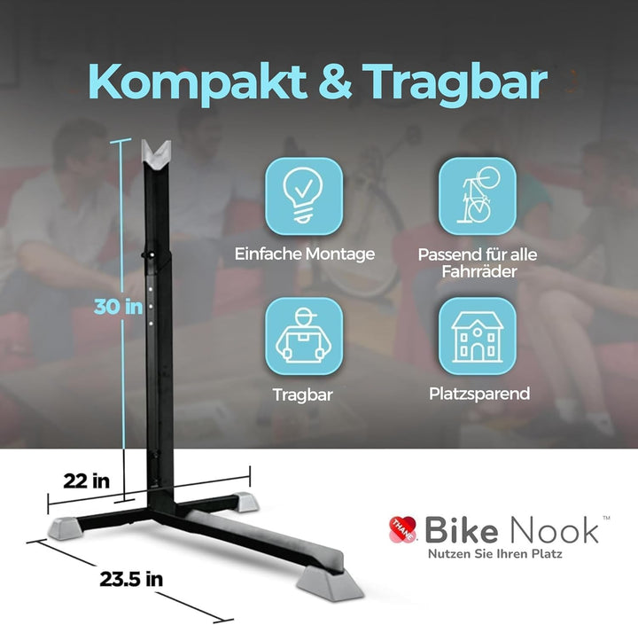 Bike Nook Ständer & vertikales Aufbewahrungsregal – 4 Stück – Der originale vertikale Fahrradbodenst