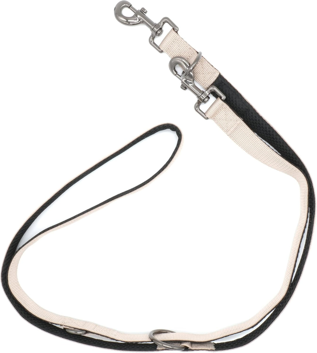 ComfortLine mit Mesh Gewebe 2m, 2,5cm Hundeleine verstellbar in beige für mittelgrosse bis grosse Hu