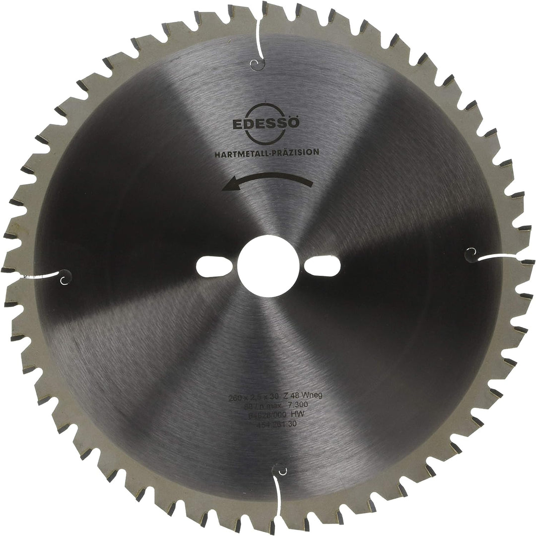 Edessö 45426130 HM-Kreissägeblatt Präzision-Spezial 2 KNL HW, Z=48 W neg, 260 x 2,5/1,8 x 30 mm, Sil