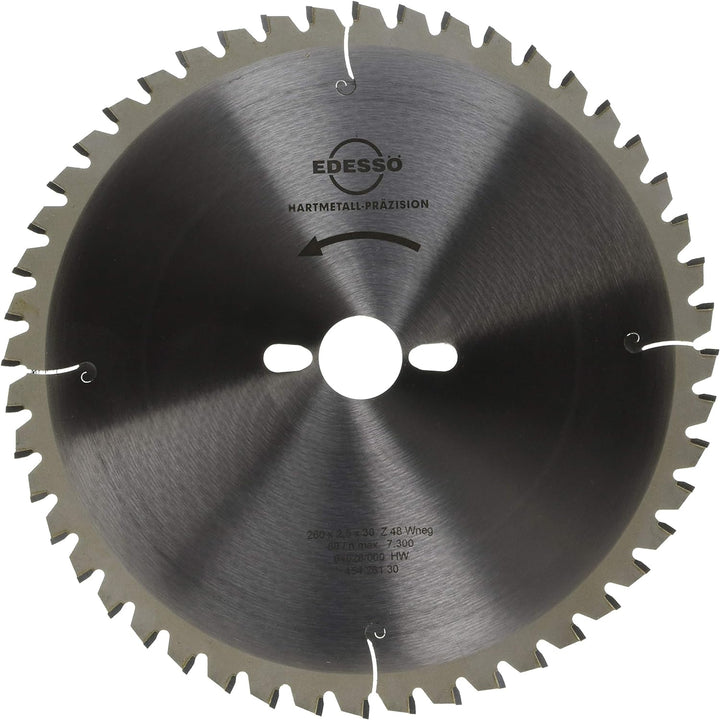Edessö 45426130 HM-Kreissägeblatt Präzision-Spezial 2 KNL HW, Z=48 W neg, 260 x 2,5/1,8 x 30 mm, Sil