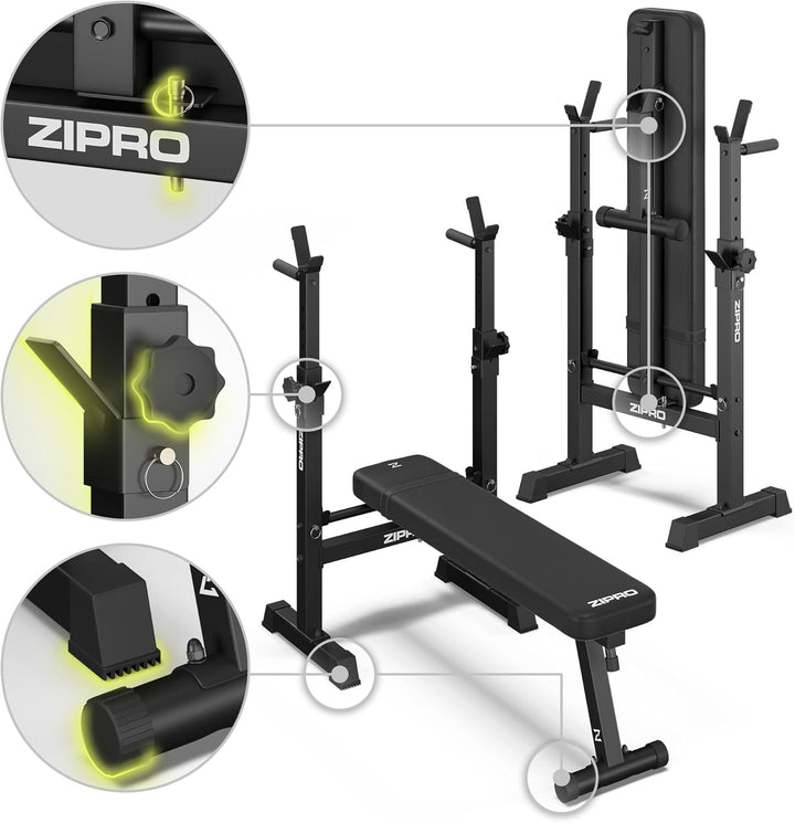 Zipro klappbare Trainingsbank, Bankdrücken, Fitnessbank, Multifunktion Sit up bank, Fitnessgeräte, F