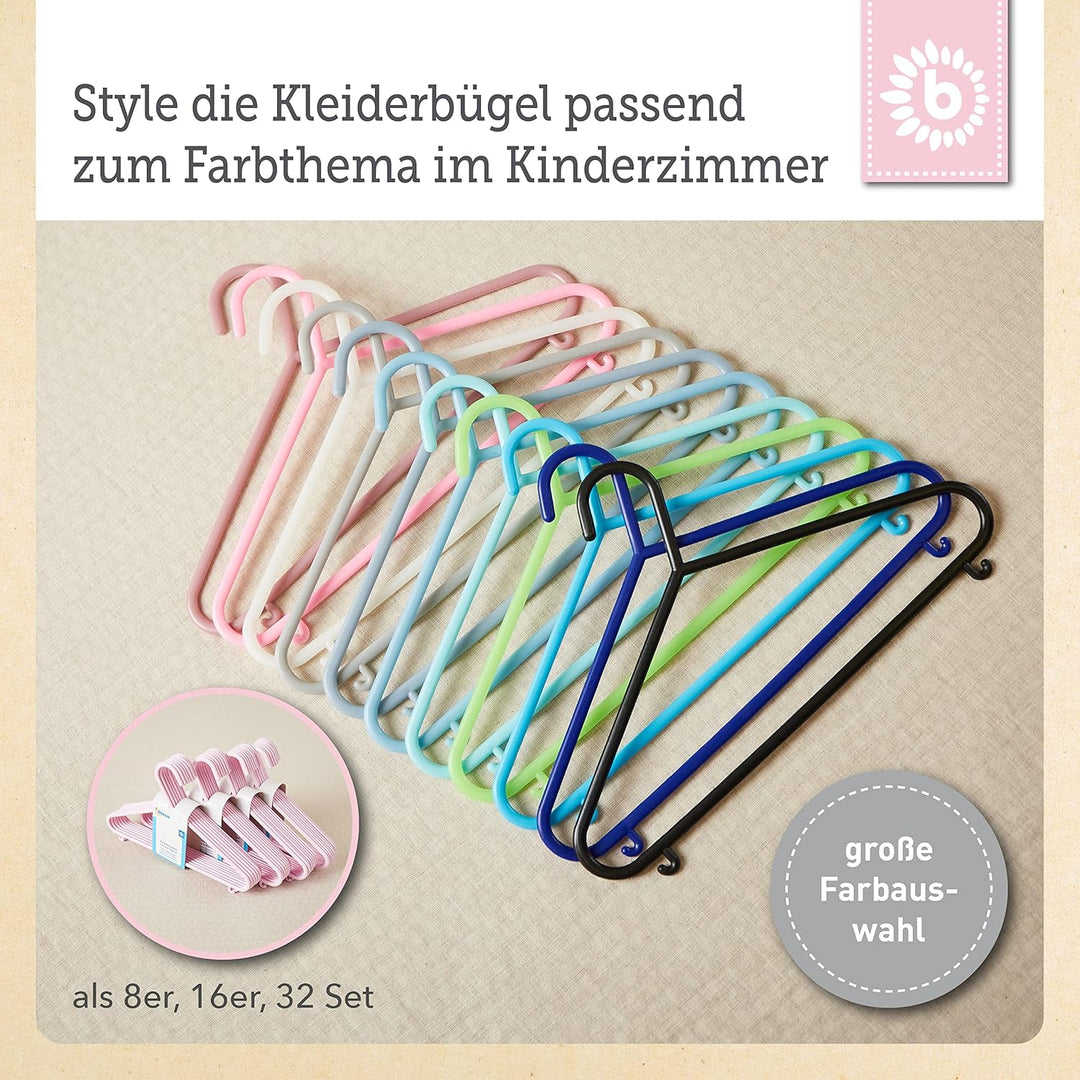 Bieco Kleiderbügel Kinder & Baby Organisator, Länge ca. 30 cm 32 Stück Rosa, 32 Stück Rosa