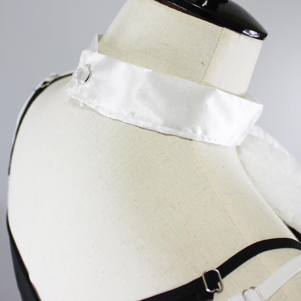 Elegtiskas Detachable Dickey Collar Victorian Lace Jabot Neck Ruff Collar Fake Collar S-M 244white,
