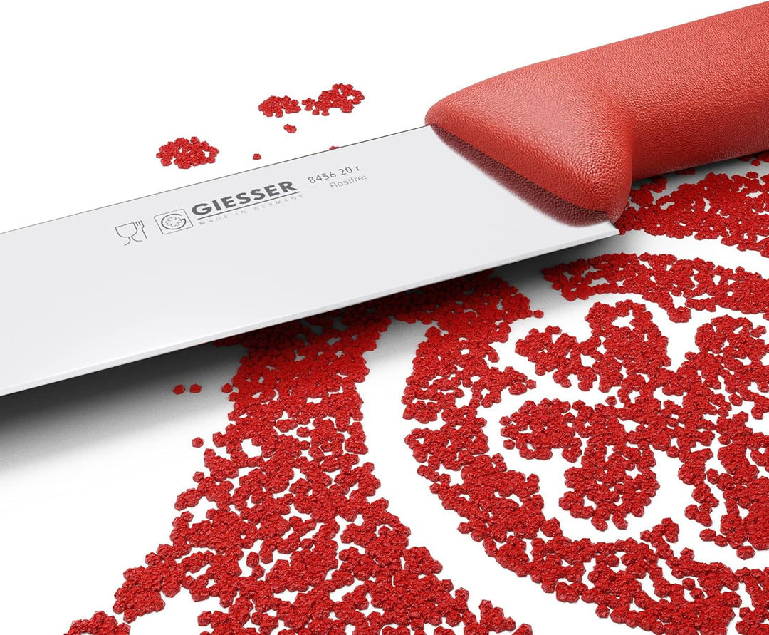 Giesser seit 1776 - Made in Germany - Tranchiermesser rot, Basic Red, Klinge 20 cm, rutschfest, schm