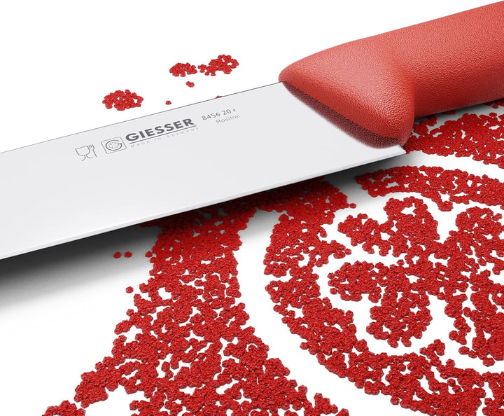 Giesser seit 1776 - Made in Germany - Tranchiermesser rot, Basic Red, Klinge 20 cm, rutschfest, schm