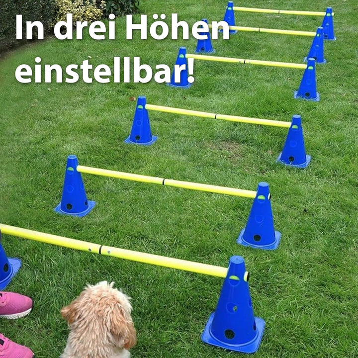 praktisches Steckhürdenset 2024 für Fussball, Hundesport, Pferdesport – Ideales Trainingszubehör, Fu