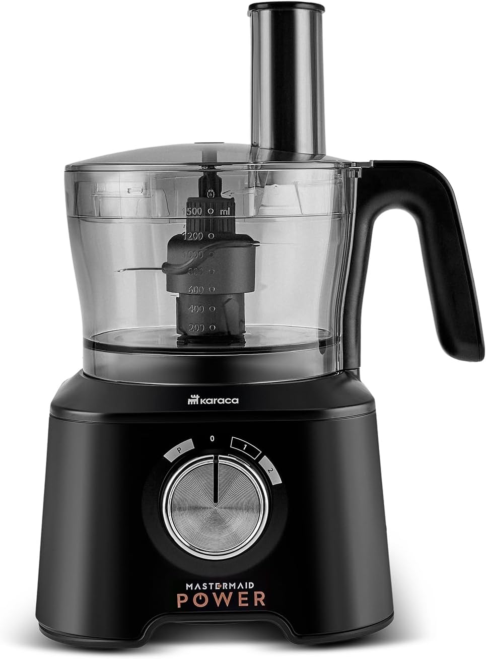 Karaca Mastermaid Power Max 11 in 1 Küchenroboter, Schwarz-Silber Matt, 2500 W