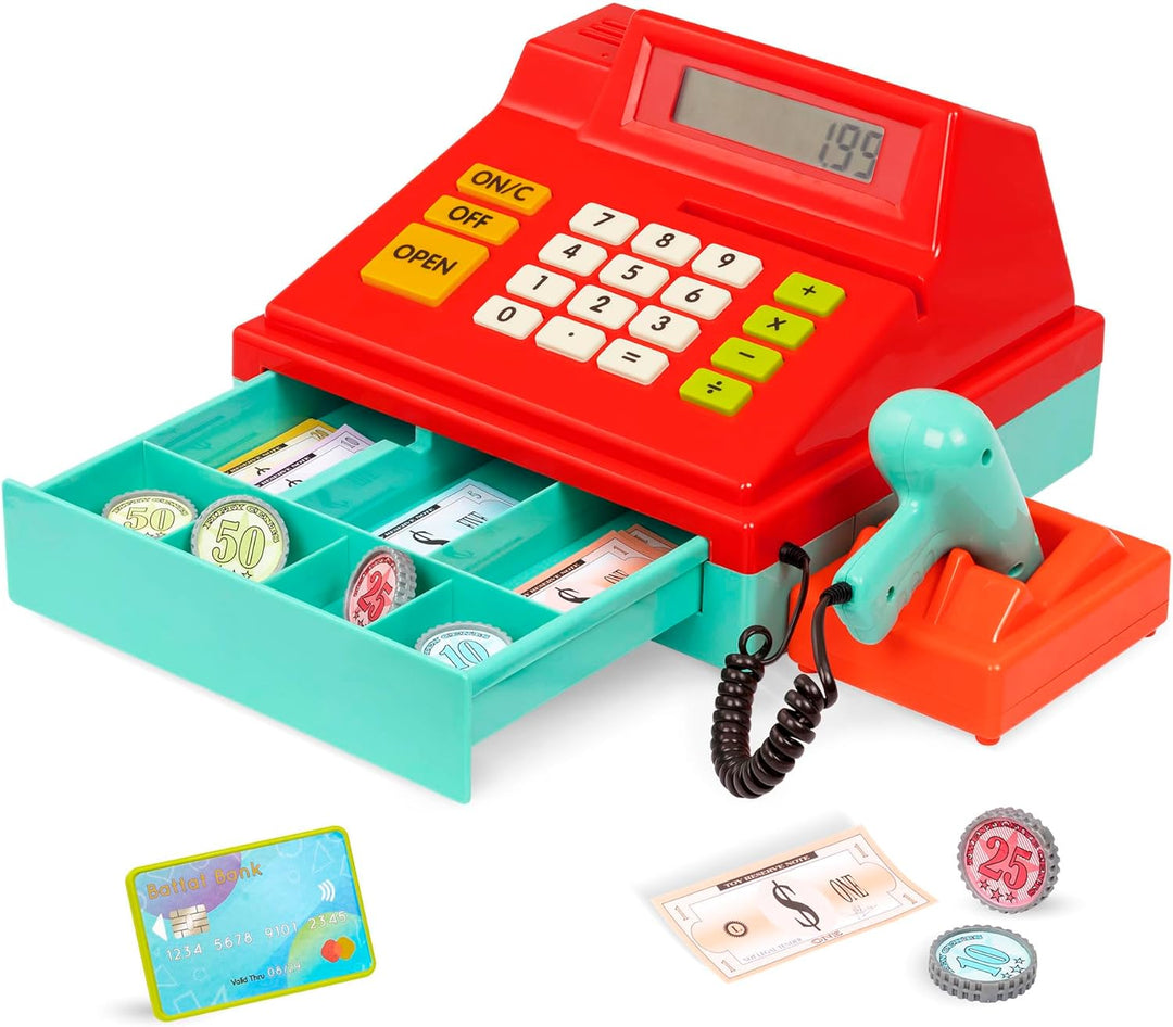 Battat Spielkasse Kinder mit Scanner und Sound, Kasse Spielzeug, Spielzeugkasse, elektronische Super