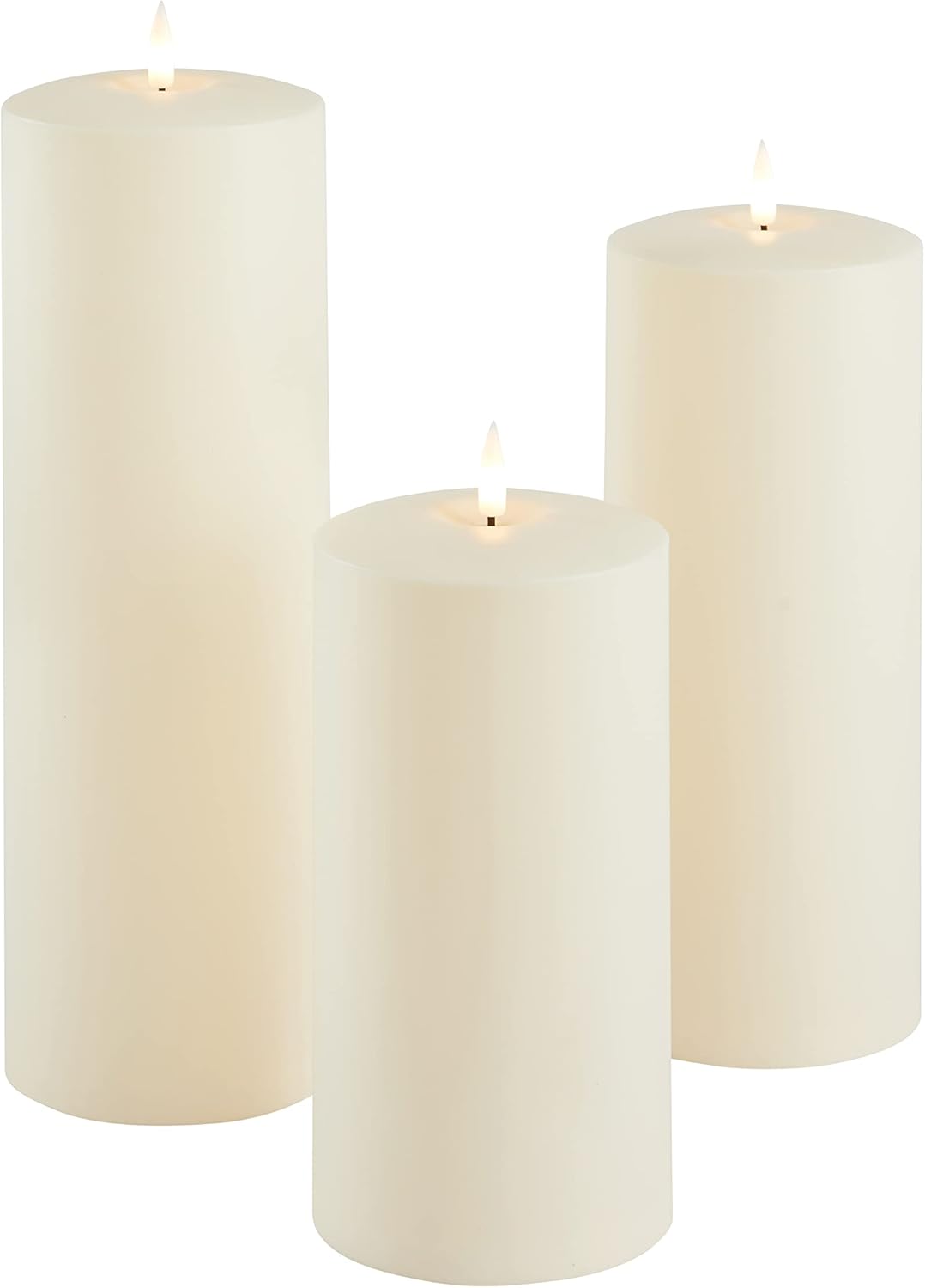 Lights4fun 6er Set TruGlow® Kerzen für Aussen mit warmweisser LED Flamme und Timer Garten Deko Balko