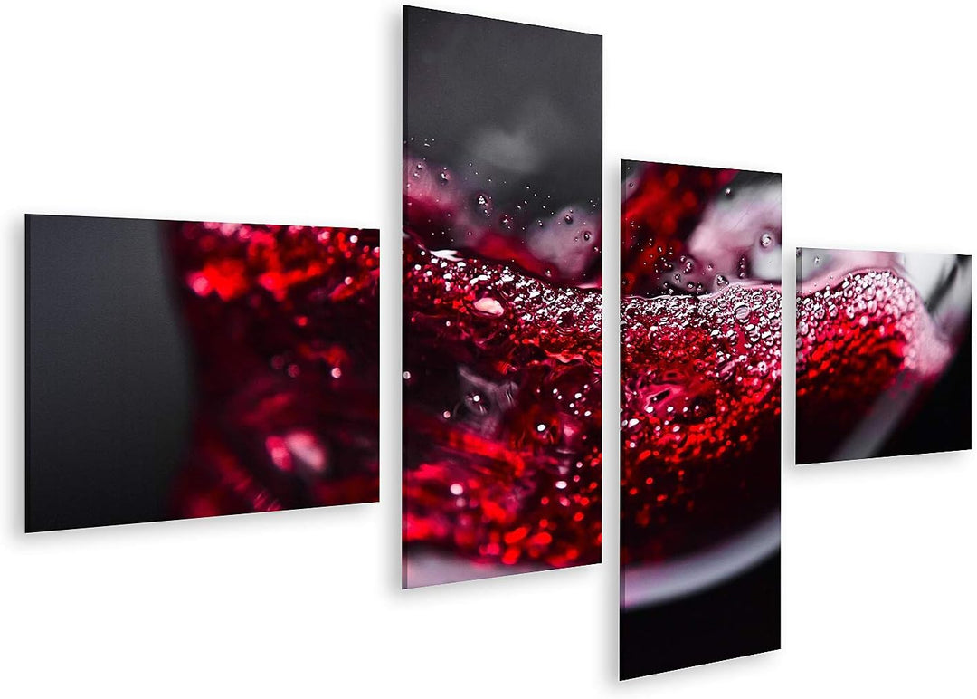 islandburner Bild auf Leinwand Rotwein Im Weinglas Auf Schwarzem Hintergrund 2 Bilder Wandbilder Pos