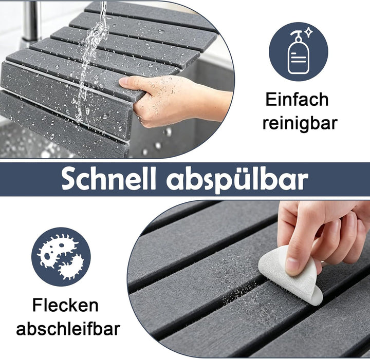 2 Stück Kieselgur Abtropfmatte Geschirr Faltbare Steinmatte Küche