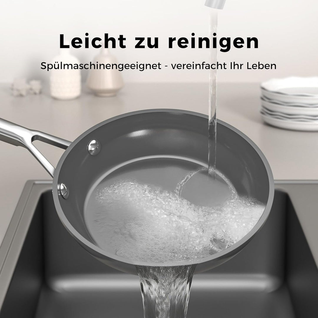 DiamondTitan Keramik Pfanne 24cm, Antihaft Bratpfanne für alle Herdarten, PTFE-frei PFAS-frei PFOA-f