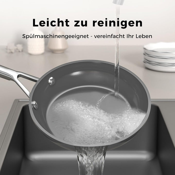 DiamondTitan Keramik Pfanne 24cm, Antihaft Bratpfanne für alle Herdarten, PTFE-frei PFAS-frei PFOA-f