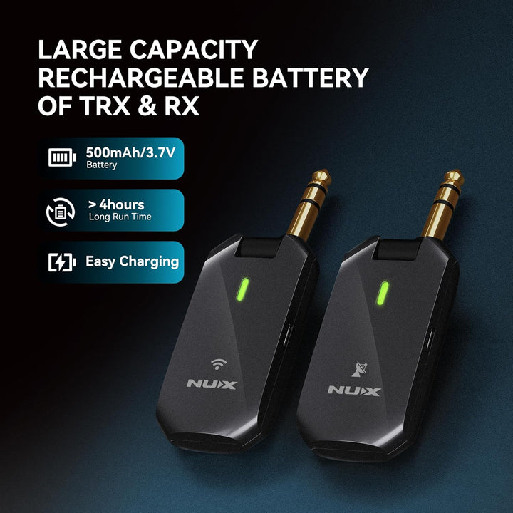NU-X C-5RC Wiederaufladbares kabelloses Gitarren-Bug-Set | Trägerfrequenz 5,8 GHz