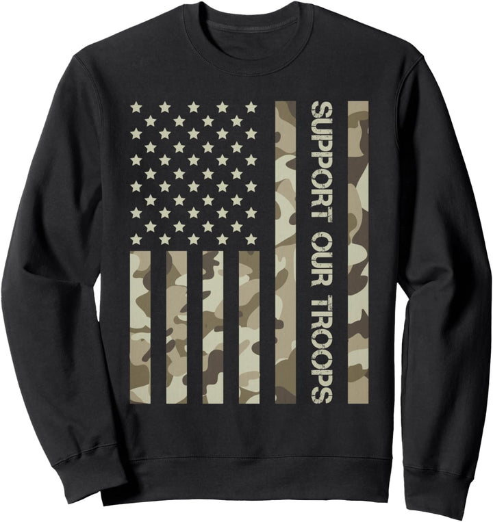 Unterstützen Sie unsere Truppen Amerikanische Flagge USA Flag Sweatshirt