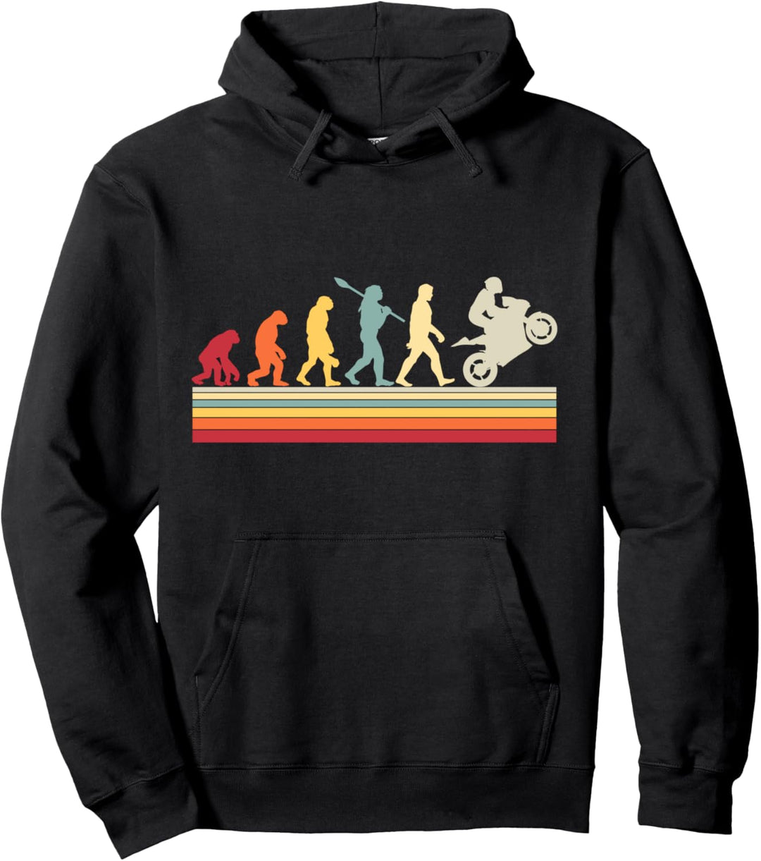 Motorrad Evolution Vintage Biker Motorradfahrer Pullover Hoodie