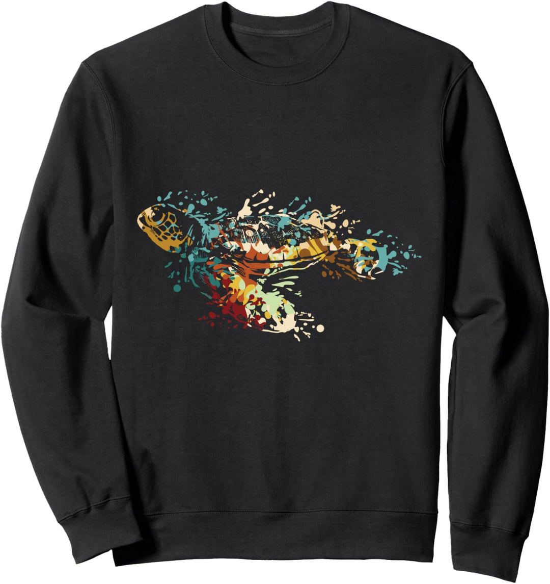 Schildkröte und Meerestier und Meer mit Aquarell Sweatshirt